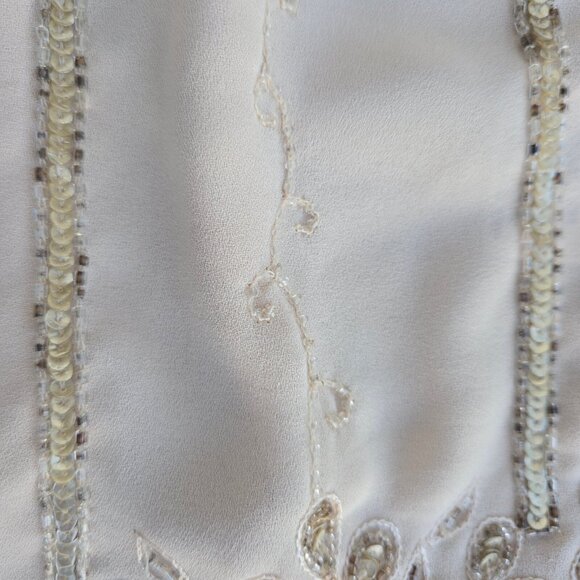 Vintage Y2K Beaded Art Deco Top Blouse Size M Sleeveless Fairy Boho Loose Flowy - Picture 3 of 11